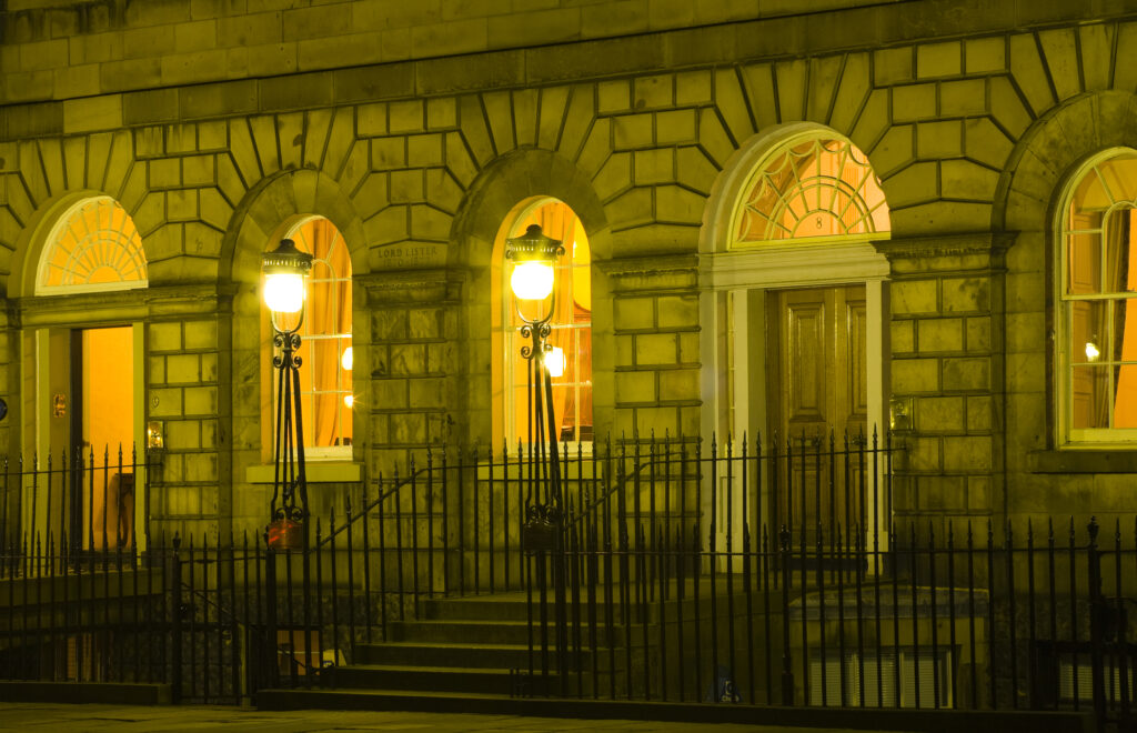 Scotland, Edinburgh, Charlotte Square. Georgian house located on the north side of Charlotte Square