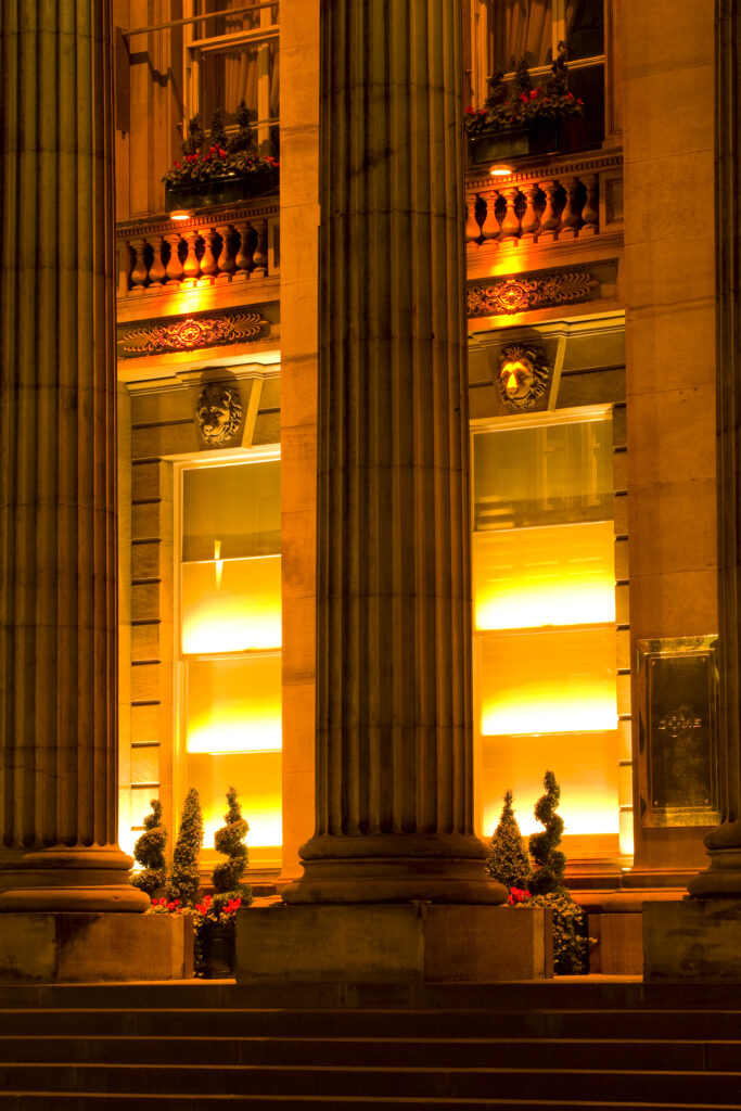 Scotland, Edinburgh, The Dome. The Dome, a bar and restaurant situated in George Street was built on the site of the old Physicians Hall which was designed and built by James Craig who planned the New Town of Edinburgh. The foundation stone for the present building was laid in the June of 1844.