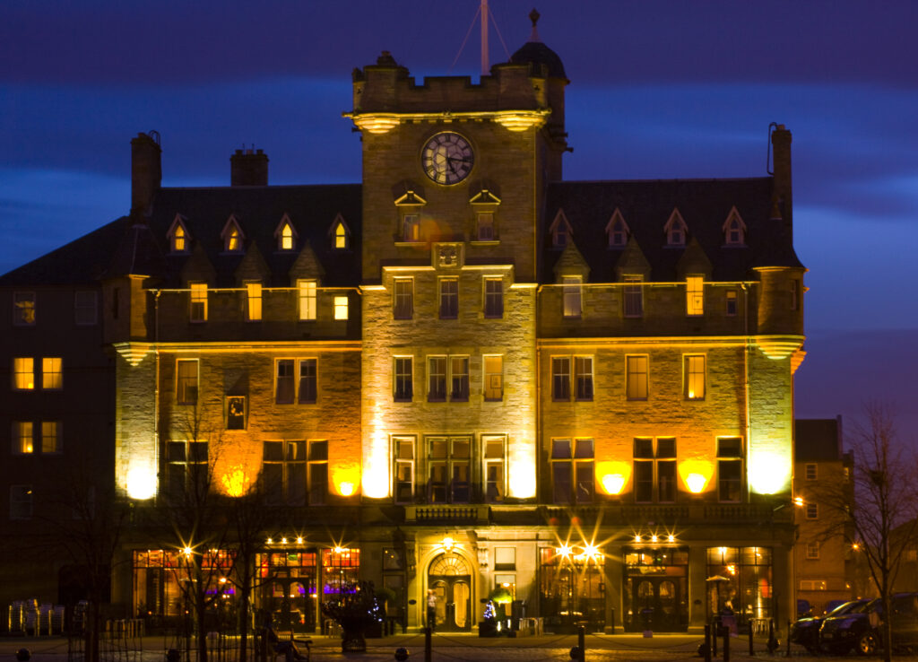 Scotland, Edinburgh, Leith. A stylish hotel, formally a Seaman's mission, at Tower Place in Leith.