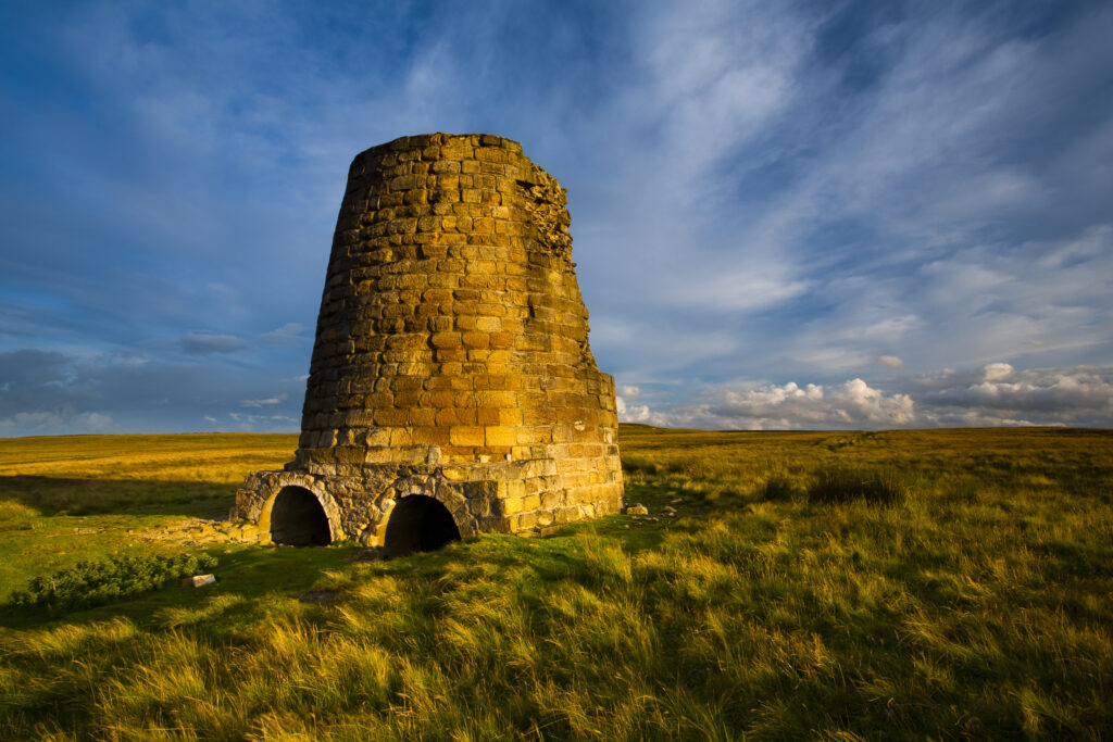 England, Northumberland, North Pennines. The remains of an old smelting flue on Dryburn Moor near Allendale.