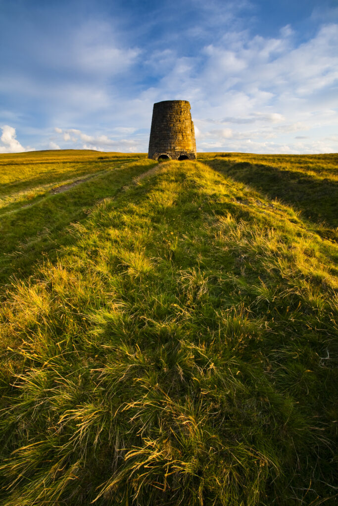 England, Northumberland, North Pennines. The remains of an old smelting flue on Dryburn Moor near Allendale.
