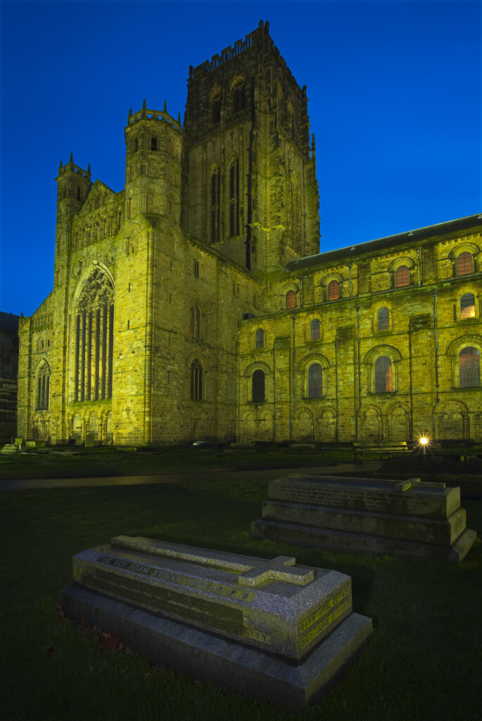 England, County Durham, Durham City. Memorial Gravestone within the grounds of Durham Cathedral.