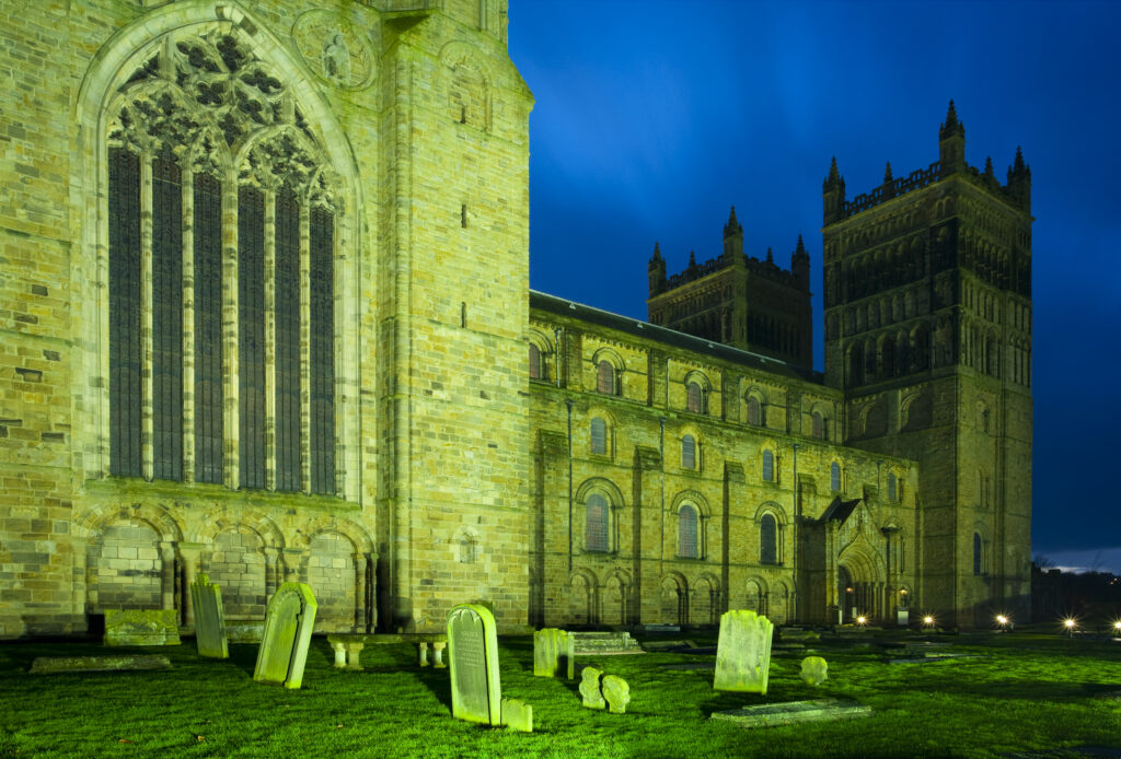 England, County Durham, Durham City. Memorial Gravestone within the grounds of Durham Cathedral.