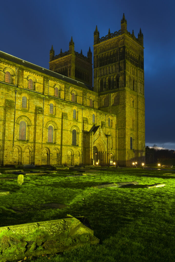 England, County Durham, Durham City. Memorial Gravestone within the grounds of Durham Cathedral.