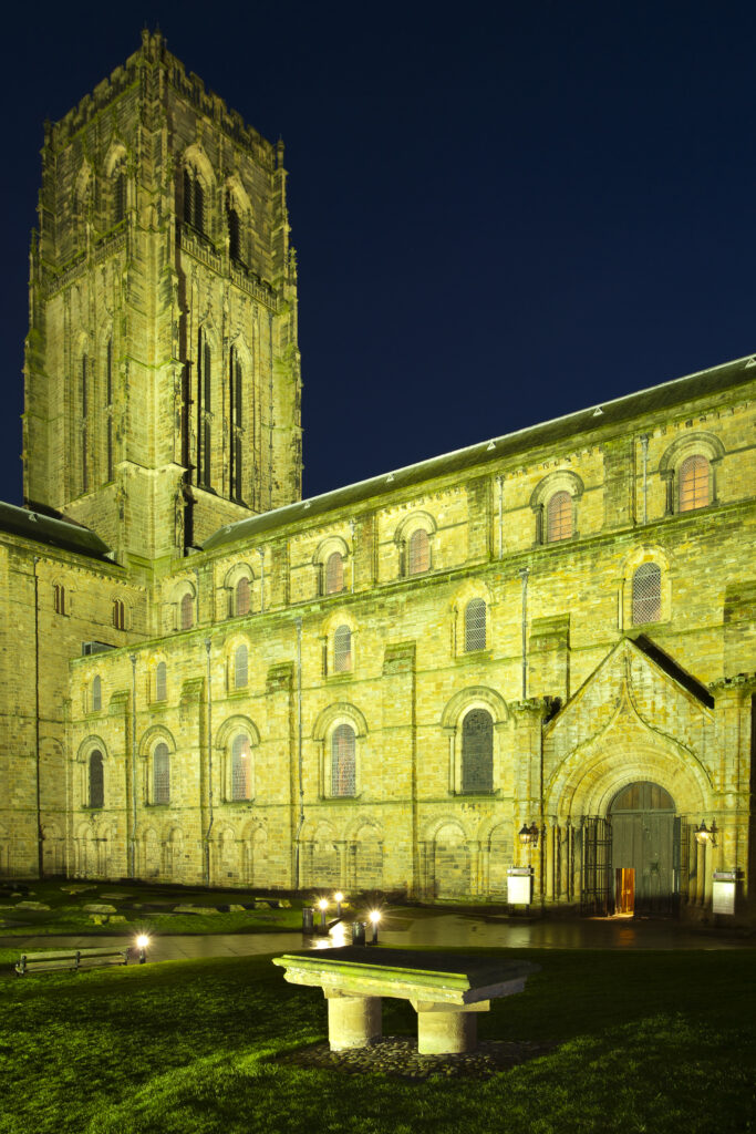 England, County Durham, Durham City. Durham Cathedral at dusk. Durham Cathedral has been described as ‘one of the great architectural experiences of Europe’.