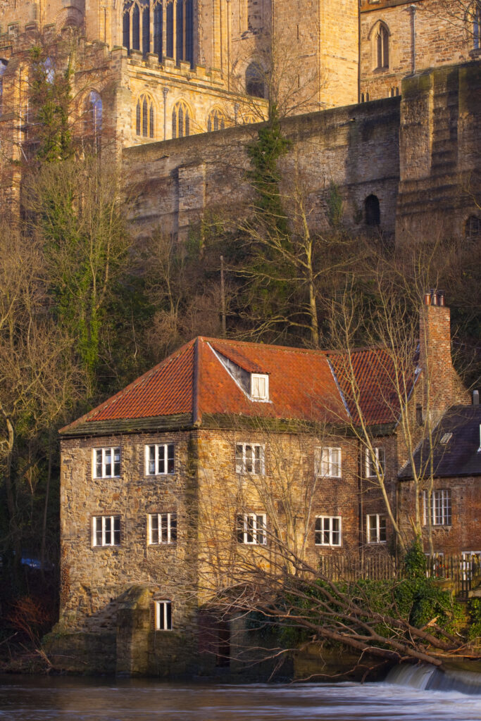 England, County Durham, Durham City. Fulling Mill,on the banks of the River Wear,below Durham Cathedral.