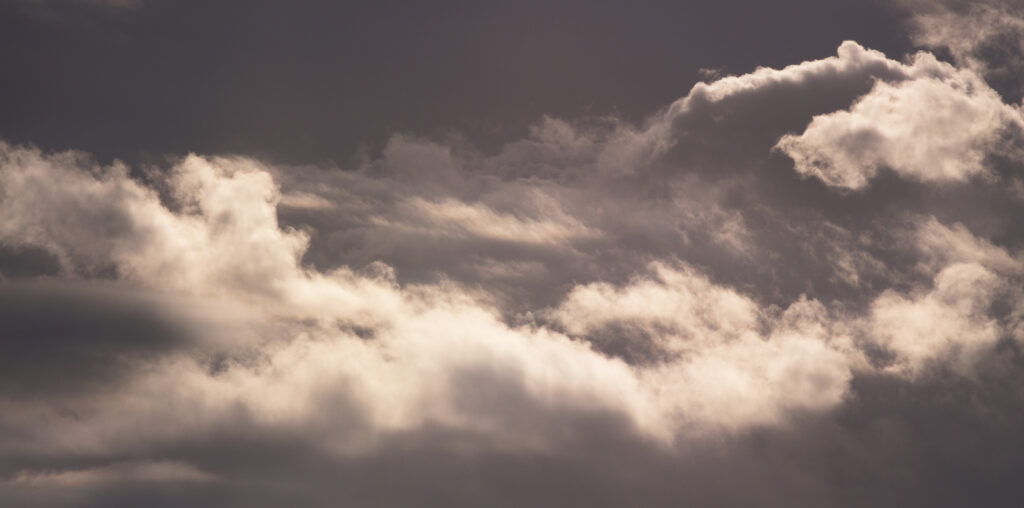 England, Lancashire, Blackpool. Dramatic sky above the Irish Sea.