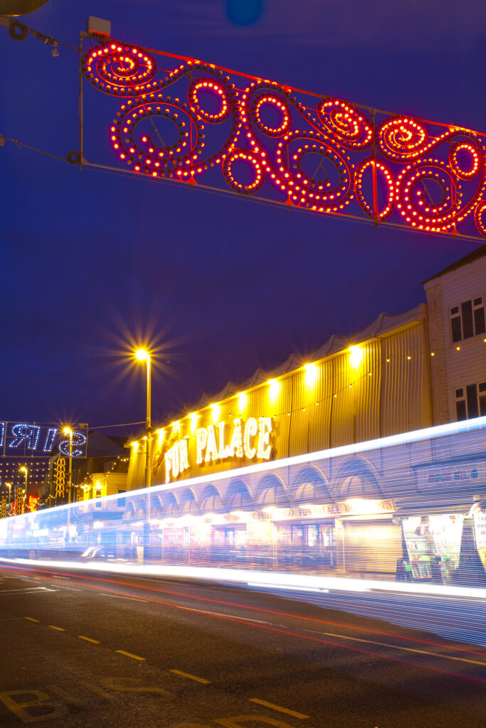 England, Lancashire, Blackpool. Blackpool Illuminations on the Blackpool Golden Mile.