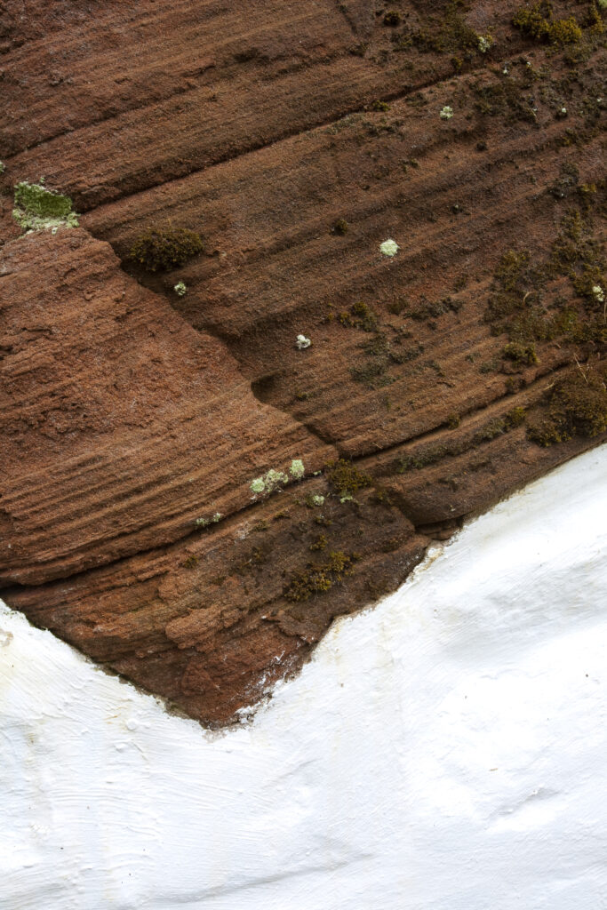 England, Staffordshire, Holy Austin Rock Houses. Detail view of the Austin Rock Houses located near the Staffordshire village of Kinver.