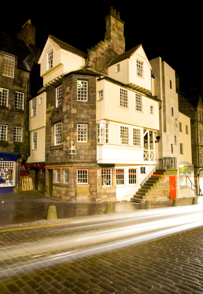 Scotland, Edinburgh, The Royal Mile. John Knox House on the Royal Mile. John Knox, whom Mary Queens of Scots believed to be the most dangerous man in her Kingdom, was believed to live in this house in Netherbow for the last few months of his life.