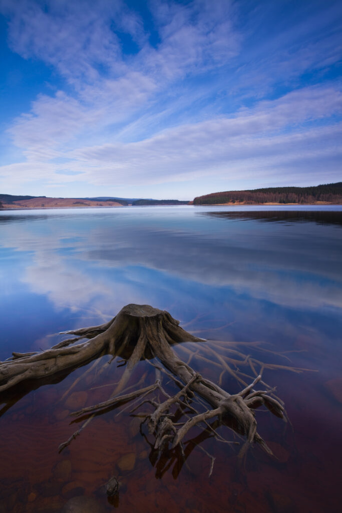 England, Northumberland, Kielder Water & Forest Park. Clouds above Kielder water viewed from the Bull Crag Peninsula.