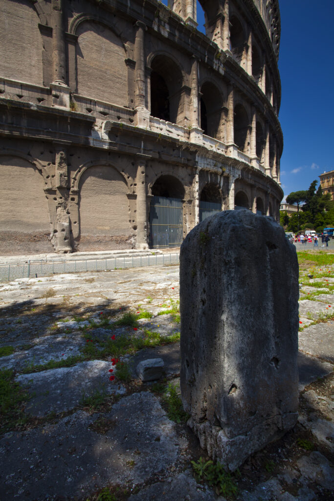 Italy, Lazio, Rome. The Colosseum or Roman Coliseum, originally the Flavian Amphitheatre