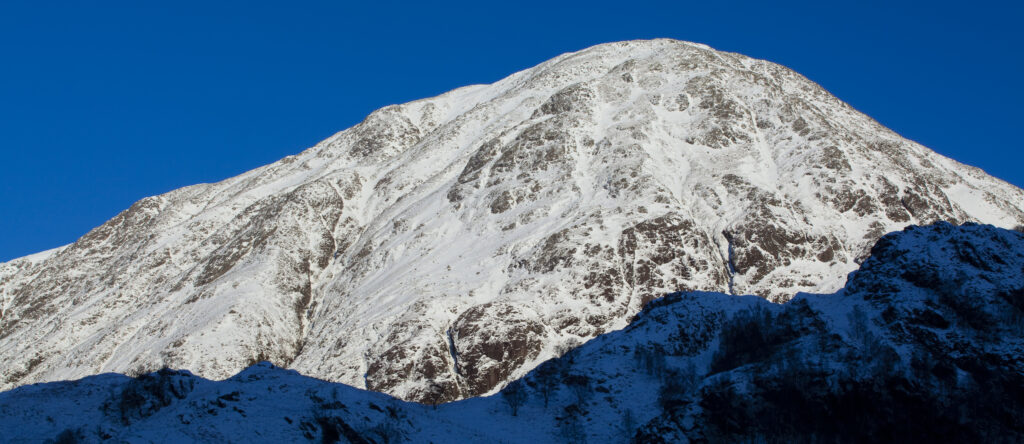Scotland, Scottish Highlands, Glen Nevis. Carn Dearg, part of the lower slopes of the highest mountain in Scotland and the UK - Ben Nevis.