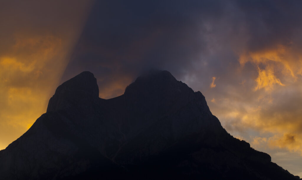 Spain, Catalonia, Pyrenees, Pedraforca. The Pedraforca Mountain in the heart of the Cadí-Moixeró Natural Park.