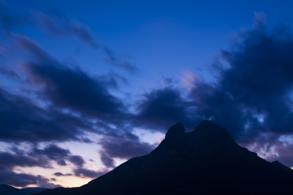 Spain, Catalonia, Pyrenees, Pedraforca. The Pedraforca Mountain in the heart of the Cadí-Moixeró Natural Park.