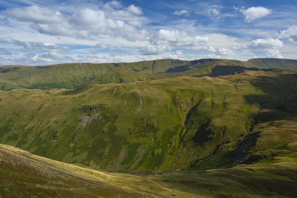 England, Cumbria, Lake District National Park. Looking towards the Nab and High Street from Patterdale Common in the North-Eastern Lake District near Ullswater.