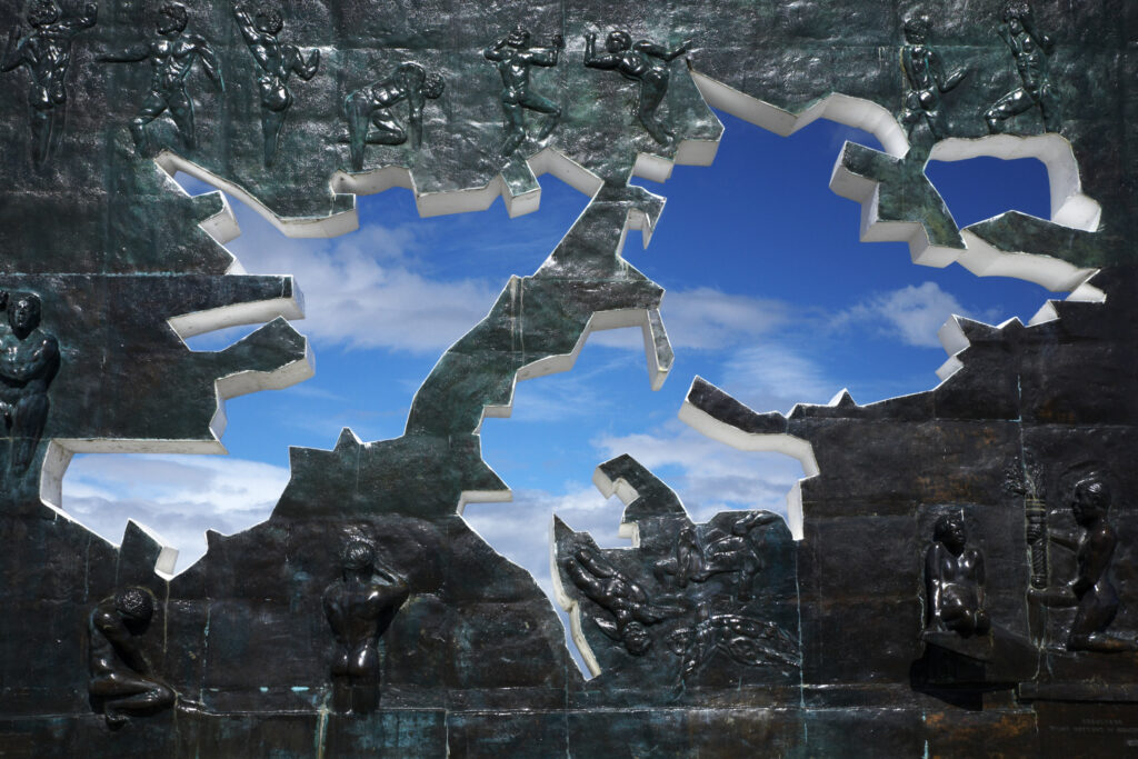 Argentina, Tierra Del Fuego, Ushuaia. Monument to the Isla Malvinas (Falkland Islands) and the Falklands War.
