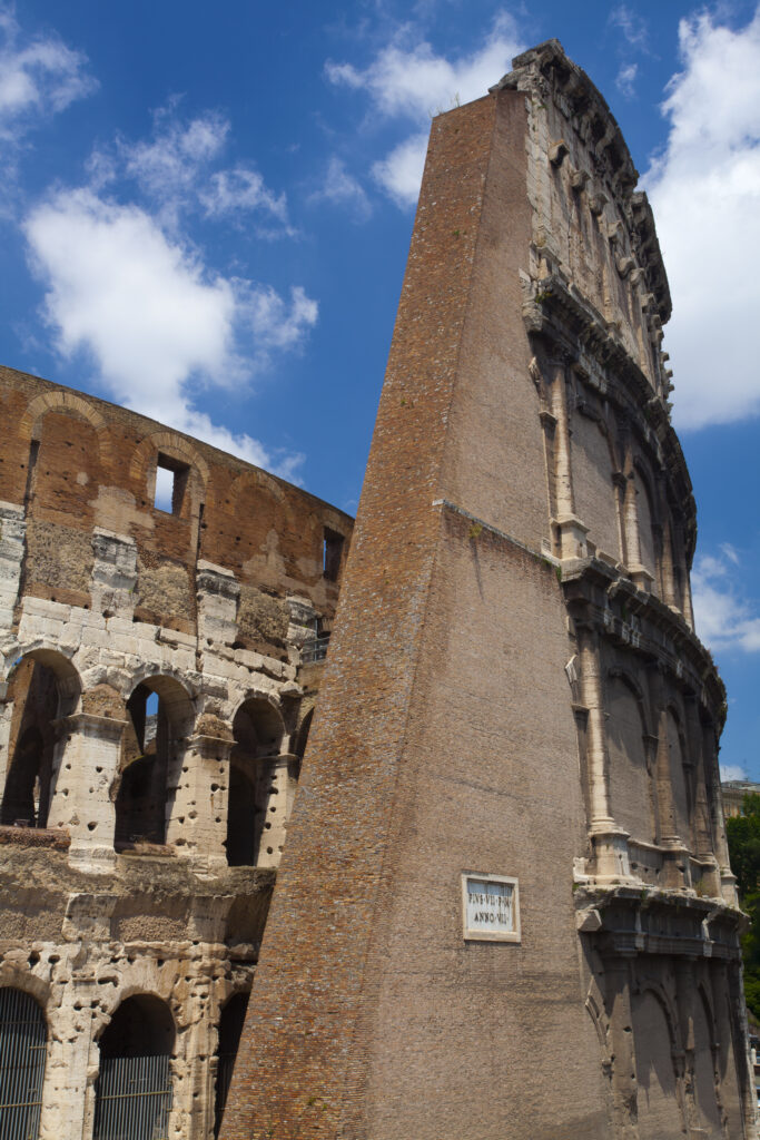 Italy, Lazio, Rome. The Colosseum or Roman Coliseum, originally the Flavian Amphitheatre