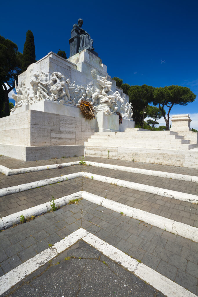 Italy, Lazio, Rome. Monument to Giuseppe Mazzini on the Aventine hill in Rome