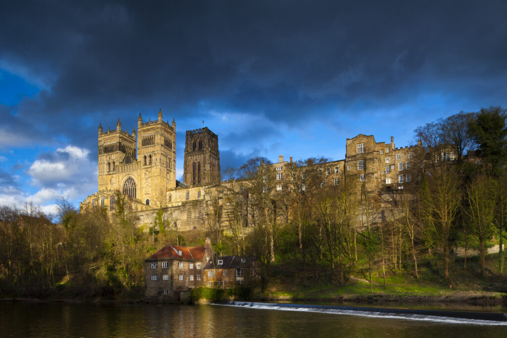 England, County Durham, Durham City. Fulling Mill,on the banks of the River Wear, below Durham Cathedral.