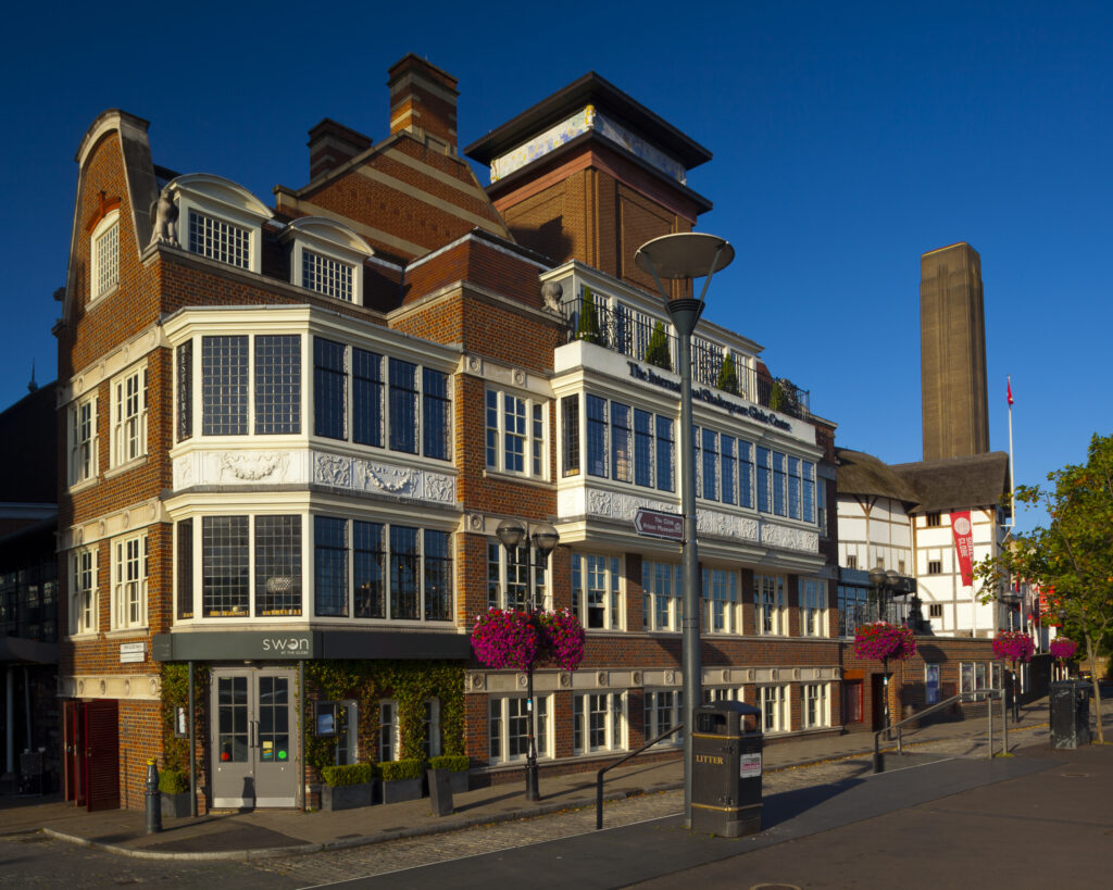 England, London, Southwark. Shakespears´s Globe Theatre on the soothe bank of the River Thames, London,
