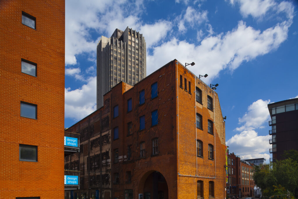 England, London, OXO Complex. The OXO Tower complex with Sea Containers House beyond.