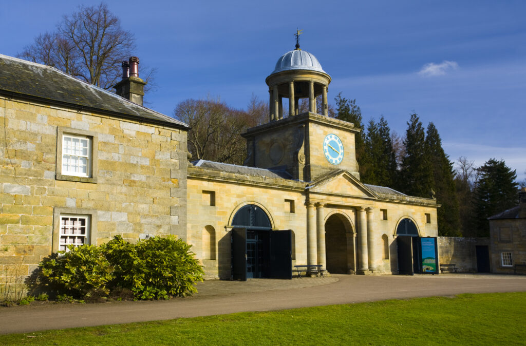 England, Northumberland, Wallington. The Clock Tower (completed in 1754) at the Wallington Hall National Trust property in Northumberland.