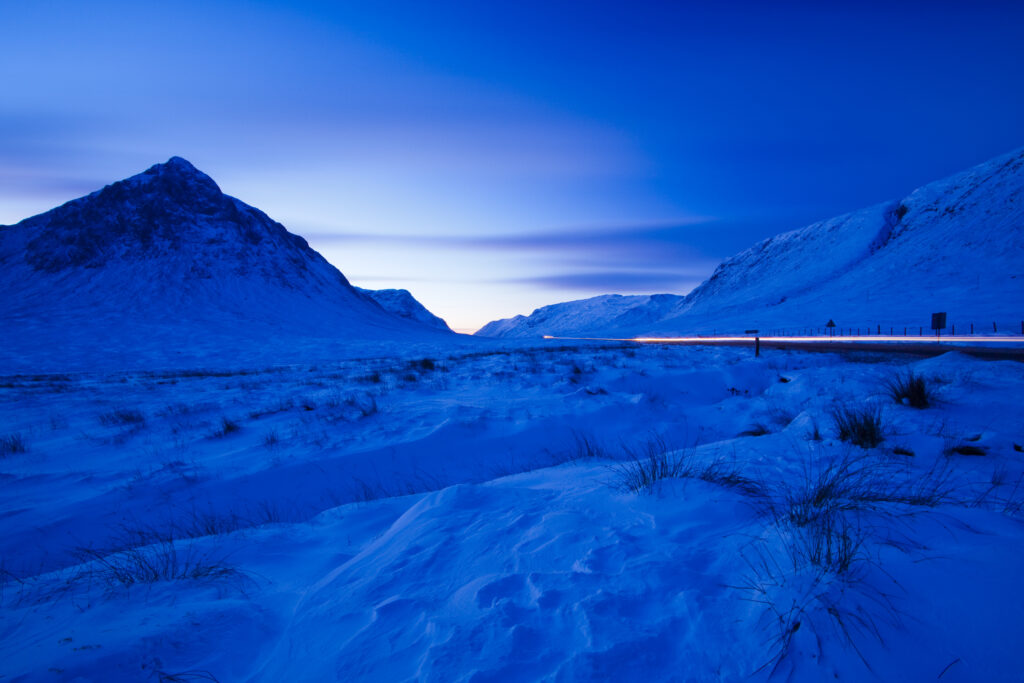 Scotland, Scottish Highlands, Pass of Glencoe. A82 running through the dramatic Pass of Glencoe.
