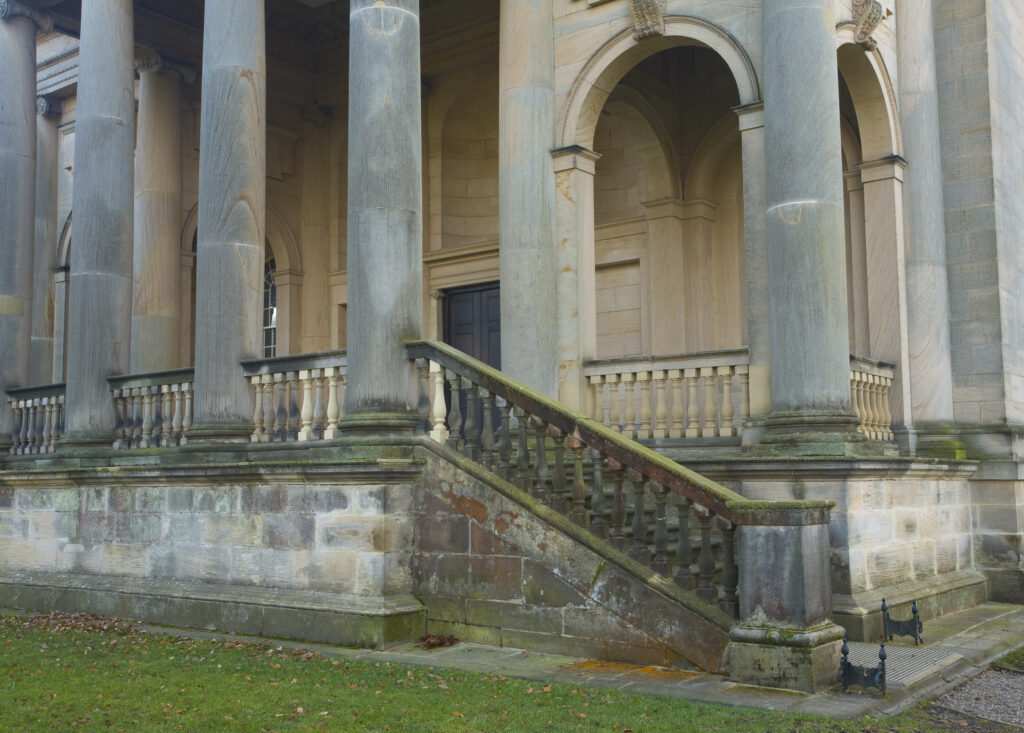 England, Tyne and Wear, Gibside. The chapel at Gibside was built as a in the 1760's as a mausoleum for coal magnate George Bowes. The chapel, now owned by the National Trust, is still used for religious worship and wedding ceremonies.