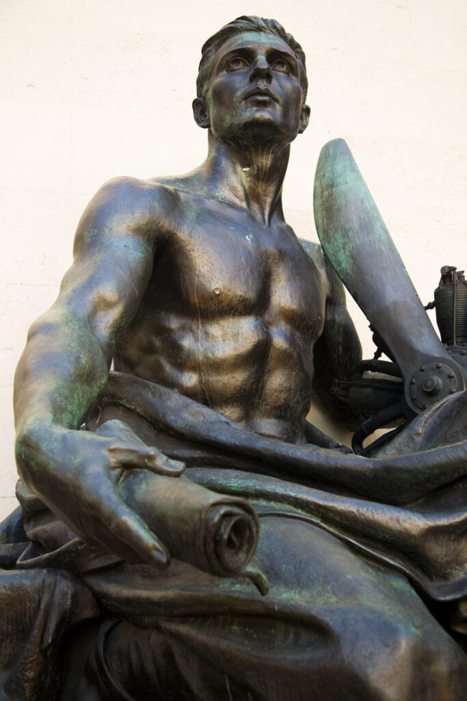 England, West Midlands, Birmingham City. Statue in the grounds of the War Memorial or Hall of Memory, Centenary Square.