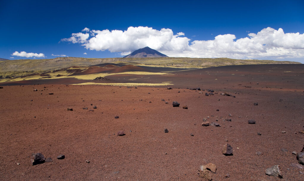 Argentina, Mendoza, Parque Provincial Payunia. The barren volcanic landscape of the reserve.