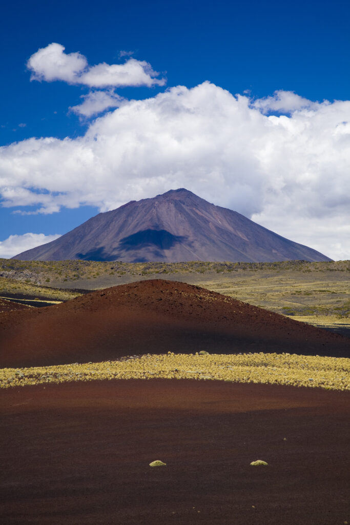 Argentina, Mendoza, Parque Provincial Payunia. The barren volcanic landscape of the reserve.