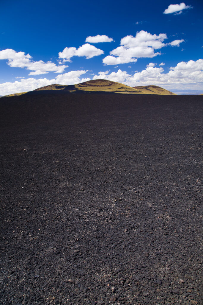 RF - Argentina, Mendoza, Parque Provincial Payunia. The barren volcanic landscape of the reserve.
