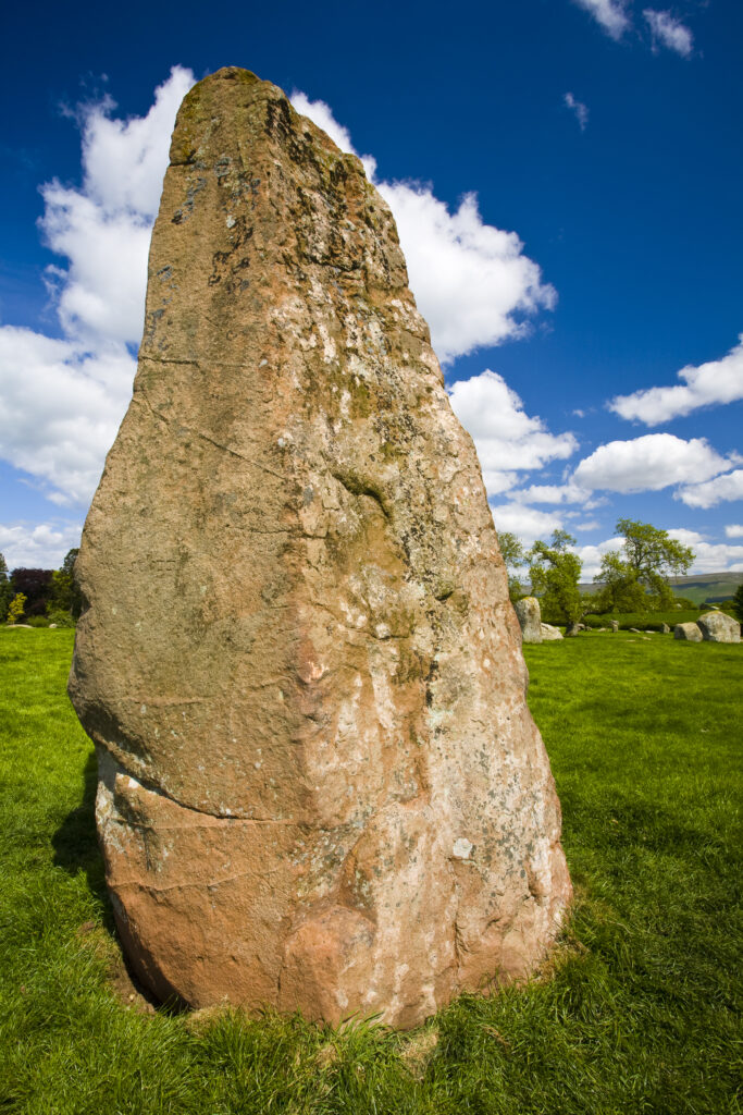 England, Cumbria, Little Salkeld. Long Meg and her daughters, one of the finest stone circles to be found in the north of England