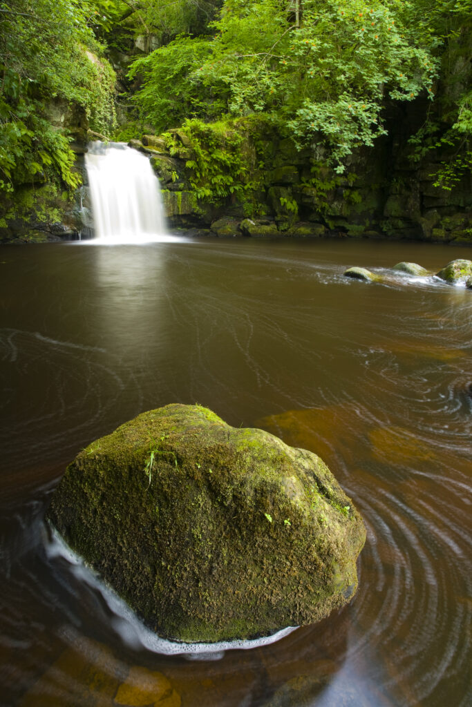 England, North Yorkshire, North York Moors National Park. Thomason Foss waterfall near Goathland in the North York Moors National Park.