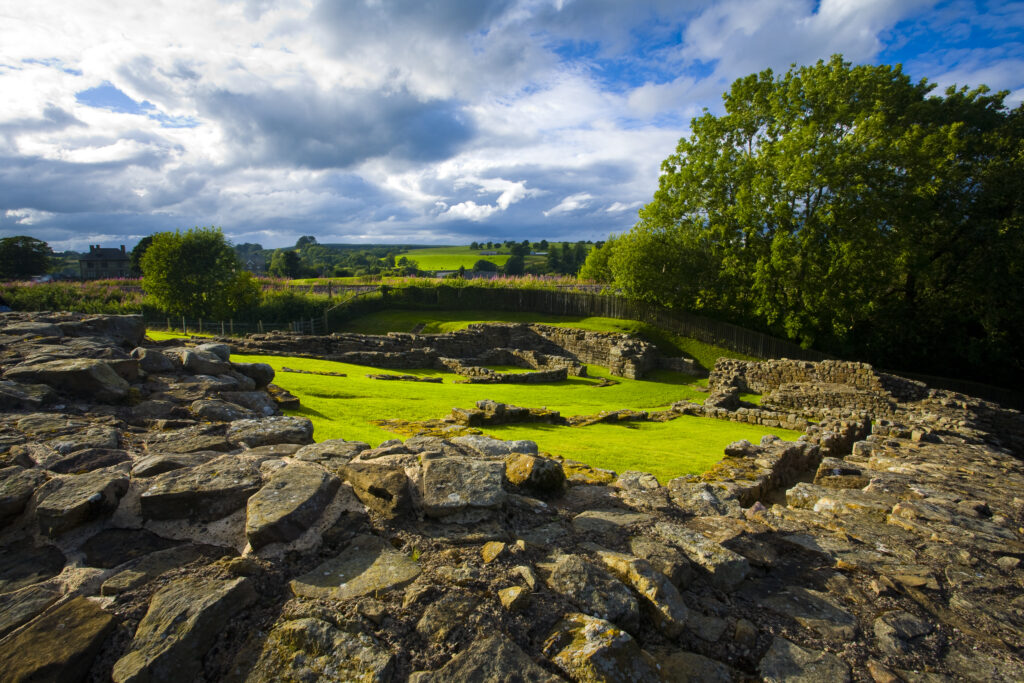 England, Cumbria, Gilsland. Poltross Burn Milecastle part of the Hadrians Wall UNESCO World Heritage Site.