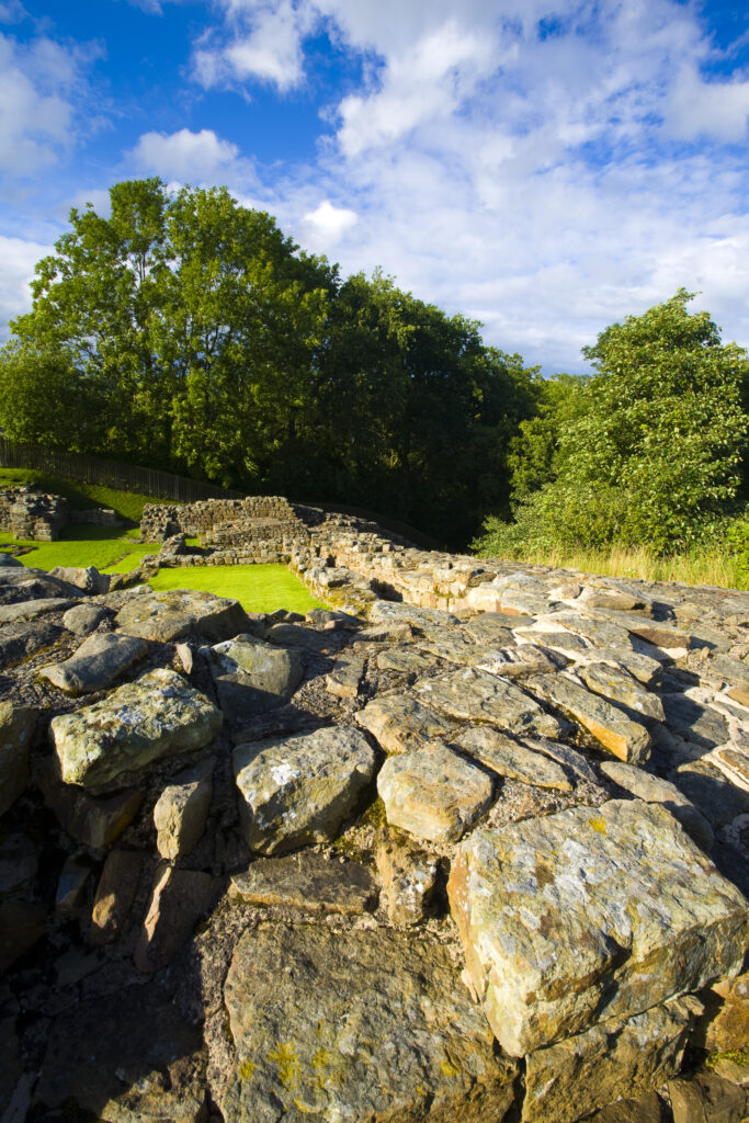 England, Cumbria, Gilsland. Poltross Burn Milecastle part of the Hadrians Wall UNESCO World Heritage Site.