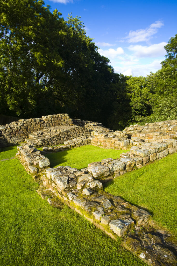 England, Cumbria, Gilsland. Poltross Burn Milecastle part of the Hadrians Wall UNESCO World Heritage Site.