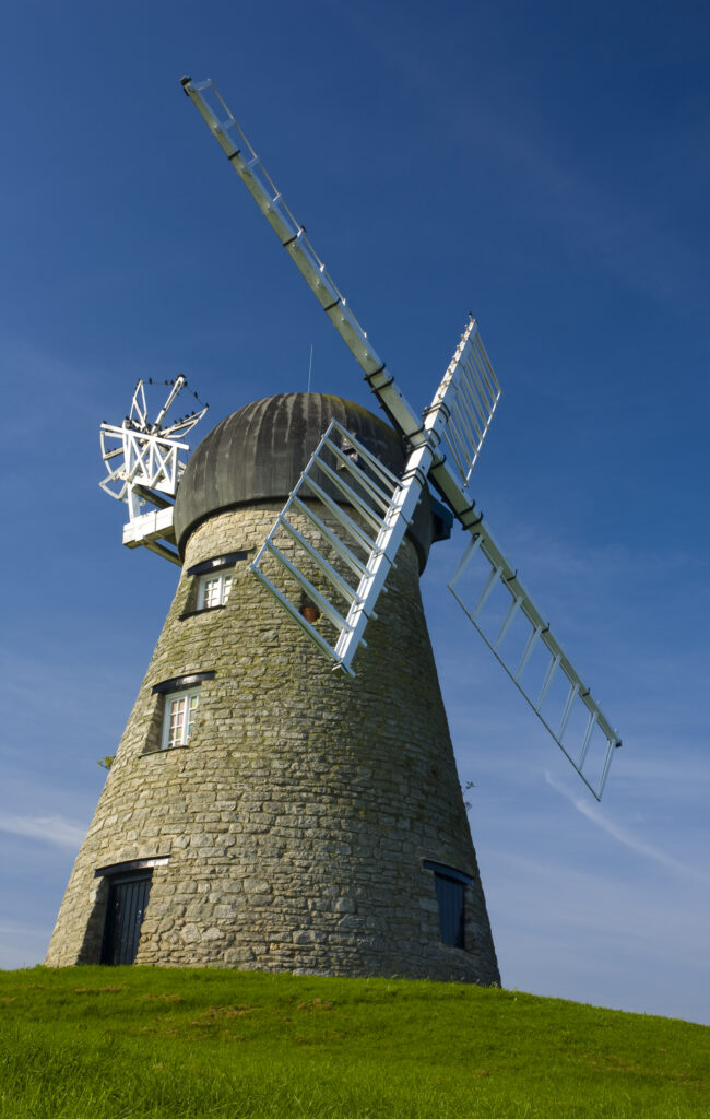 The well preserved Whitburn Windmill, situated in an residential estate in the South Tyneside village of Whitburn.