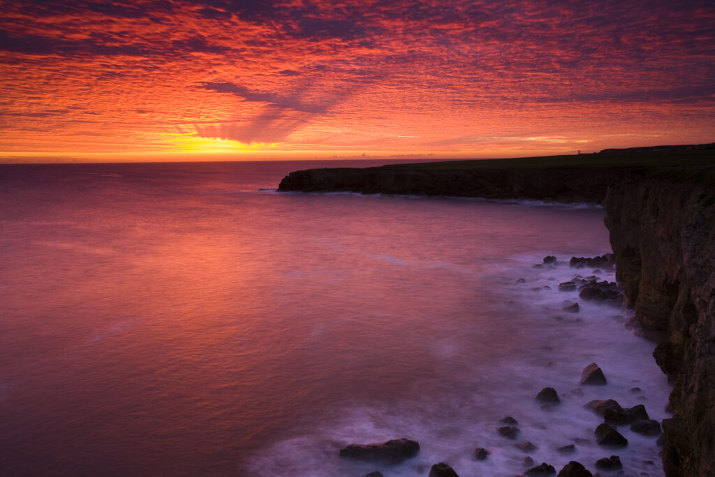 Sunrise over Frenchman's Bay near South Shields.