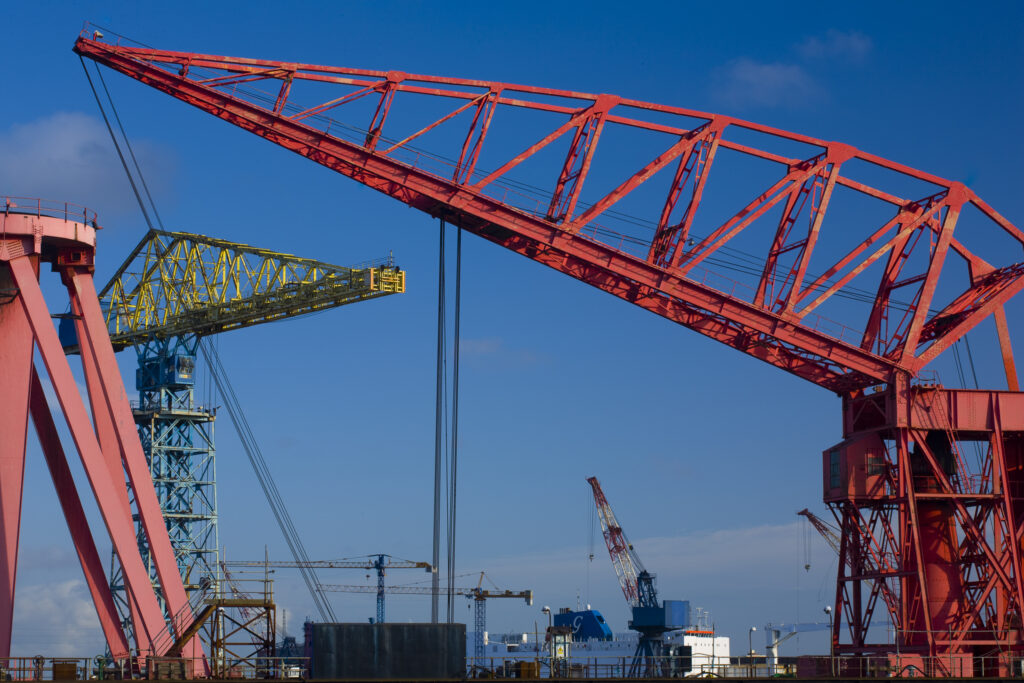 England, Tyne and Wear, Newcastle Upon Tyne. The Swan Hunter shipyard near Wallsend.