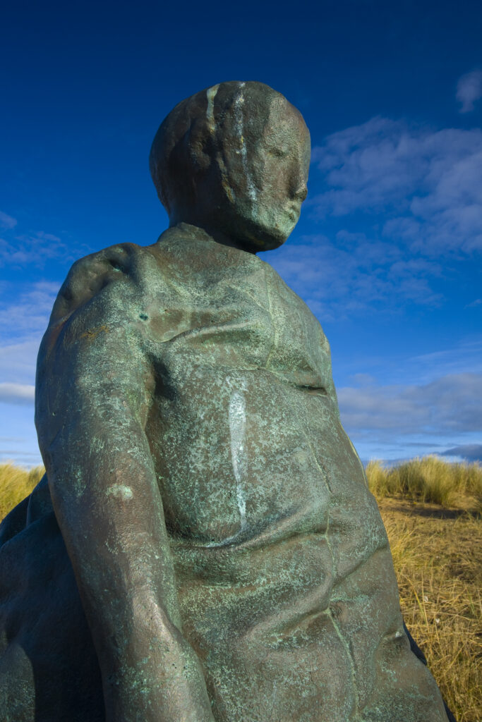 England, Tyne & Wear, South Shields. One of the 22 bronze statues forming the "Conversation Piece" artwork located near Little haven Beach.