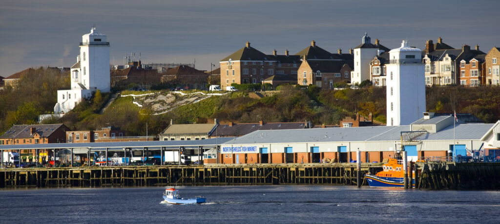 England, Tyne & Wear, North Shields. North Shields Fish Quay and Tynemouth RNLI station located on the East Quayside at North Shields.