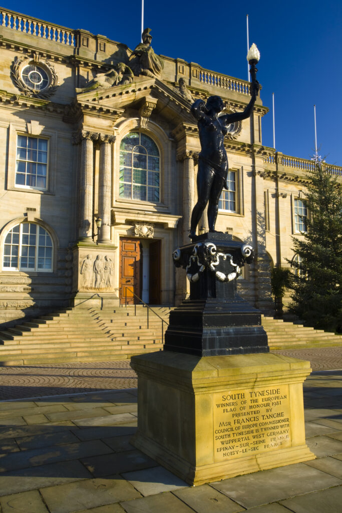 England, Tyne & Wear, South Shields. South Shields Town Hall, opened in 1910 and often used in Catherine Cookson television dramas.