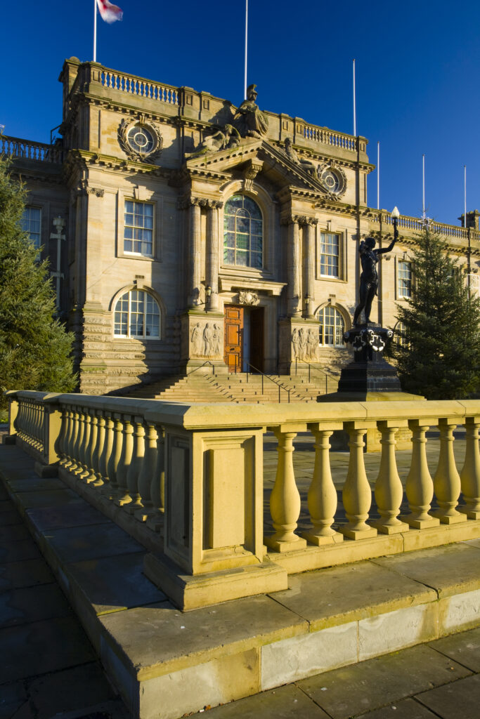 England, Tyne & Wear, South Shields. South Shields Town Hall, opened in 1910 and often used in Catherine Cookson television dramas.