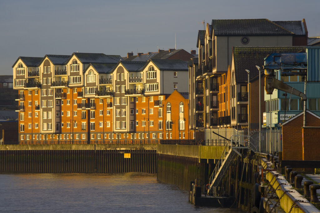 England, Tyne & Wear, North Shields. Apartments on the North Shields Quayside,