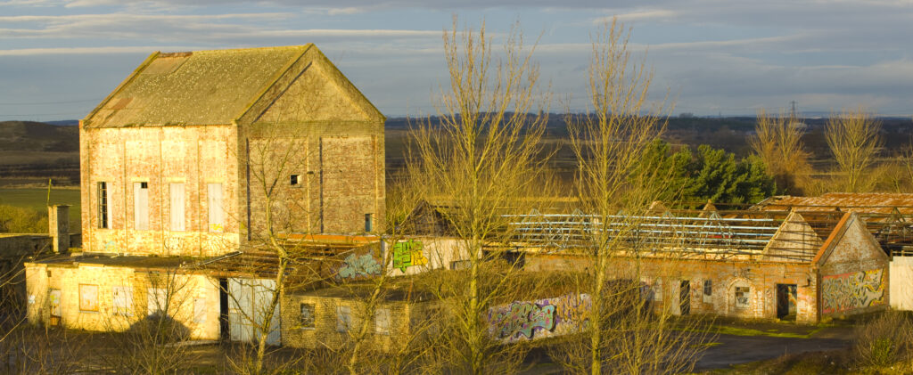 England, Tyne & Wear, East Holywell Colliery. Abandoned buildings from a bygone age - East Holywell Colliery near Backworth.