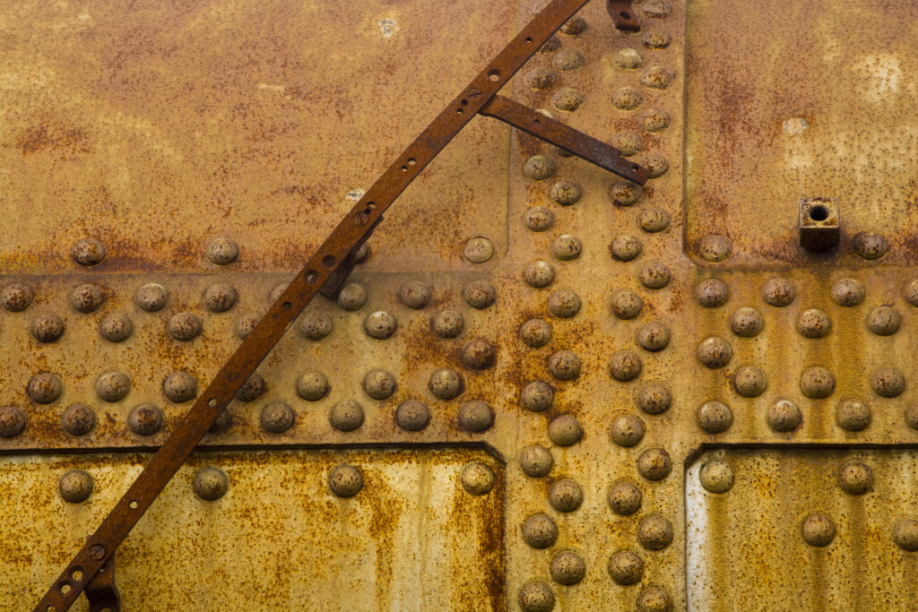 England, Tyne & Wear, West Chirton. Details of a steam engine train in need of restoration at the Stephenson Railway Museum in West Chirton.