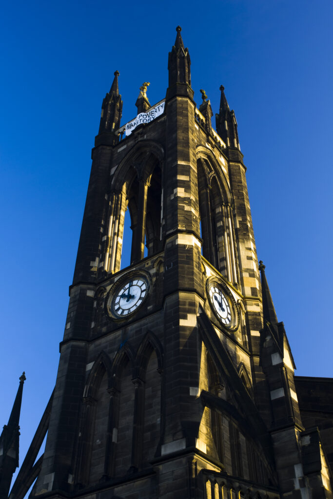 England, Tyne & Wear, Newcastle Upon Tyne. The St. thomas' church near the Haymarket of Newcastle Upon Tyne, was built in 1839 upon the site of St. Mary Magdalene, a former 12th century Leper Hospital.