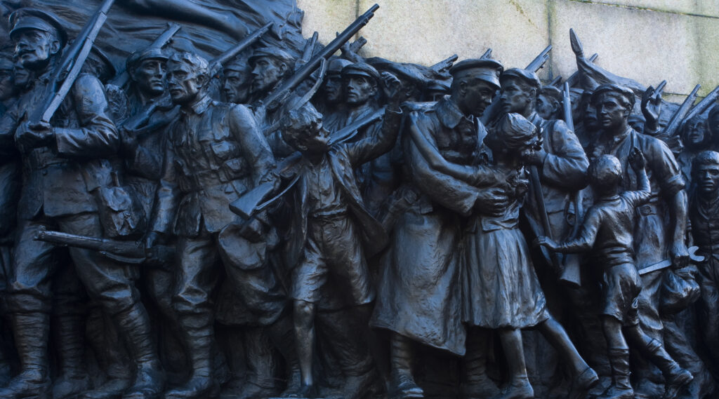 England, Tyne & Wear, Newcastle Upon Tyne. War memorial near the Haymarket of Newcastle Upon Tyne.